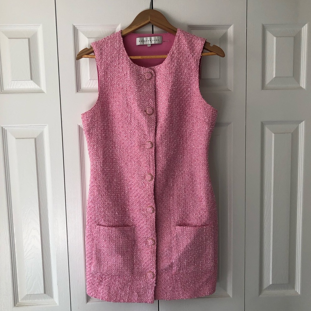 Endless Rose Sleeveless Tweed Mini Dress
